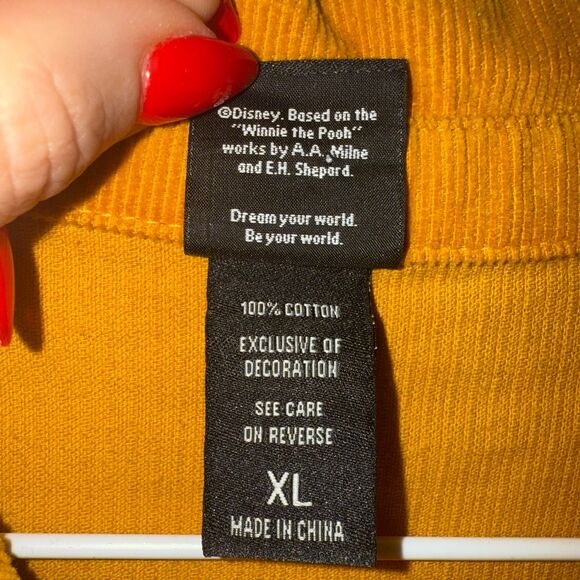 Disney Winnie The Pooh Corduroy Embroidered Button Down Shirt - Orange XL - Picture 10 of 11